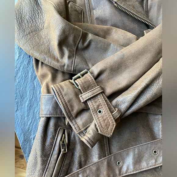 Vintage Laurence Roy brown belted leather jacket size S - Picture 10 of 16